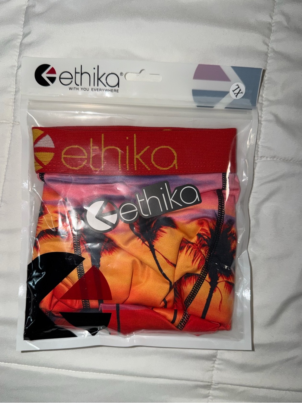 Ethika Red Waistband Sunset Palm Boxer Briefs